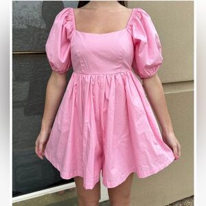 Pink Puff Sleeve romper